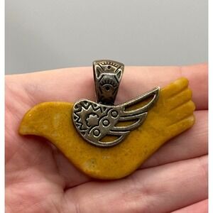Carolyn Pollack Relios Pendant Sterling Silver Jasper Bird 925